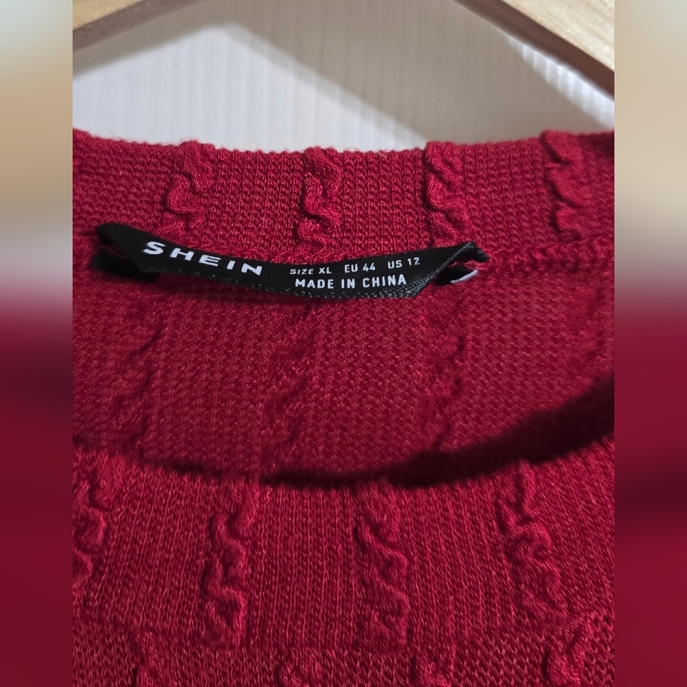 SHEIN Red Cowl Neck Sweater - Picture 4 of 5
